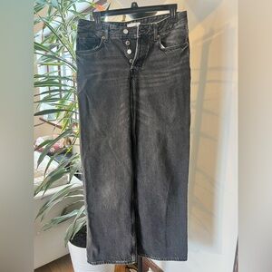 H&M Gray High-Waisted Wide Leg Denim Jeans size 4